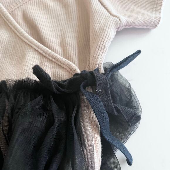 Little Creative Factory Girls Designer Blush Summer Romper Black Tulle Tutu 6M - Picture 4 of 6